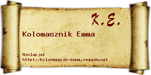 Kolomasznik Emma névjegykártya